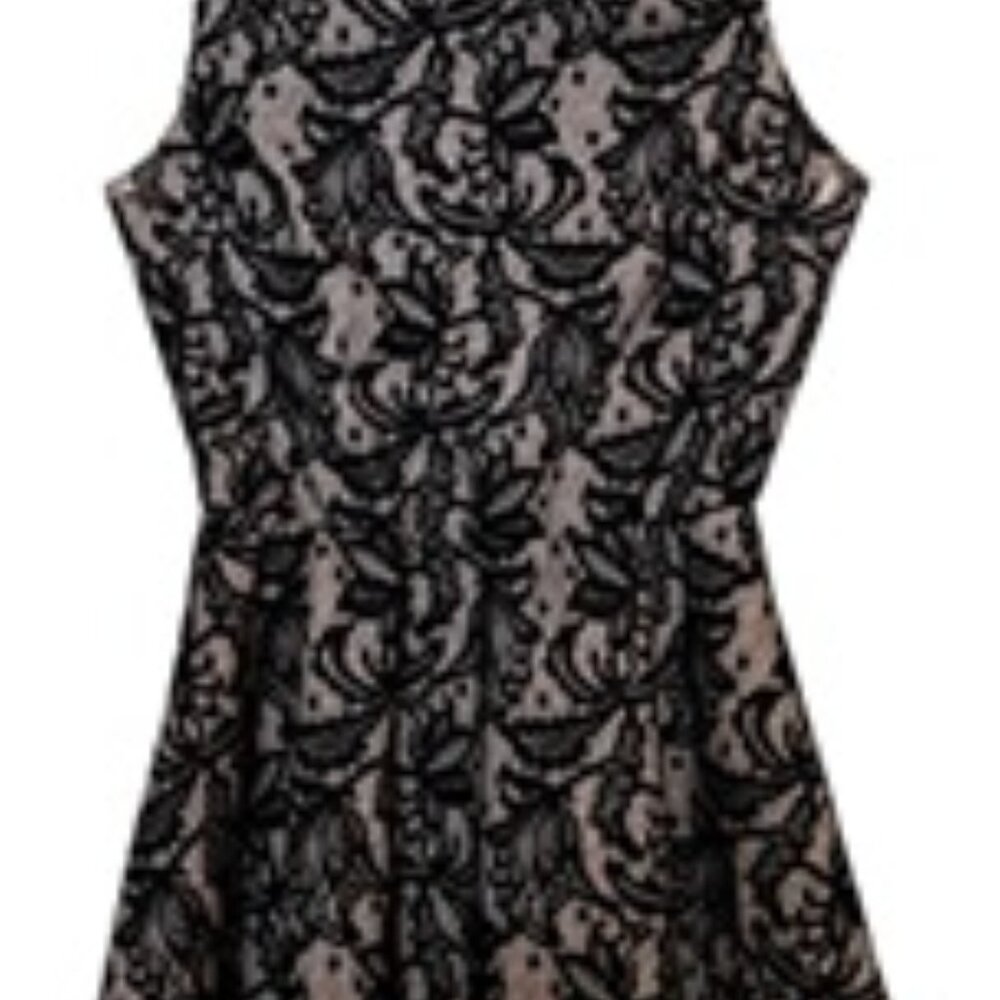 80s Style Black Overlay Cocktail/Prom Mini Dress 6